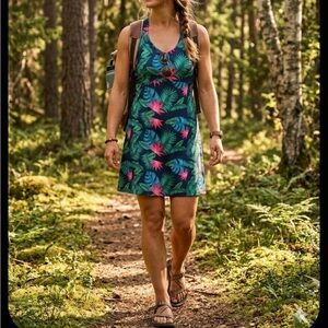 Kyodan Green and Pink Tropical Dress